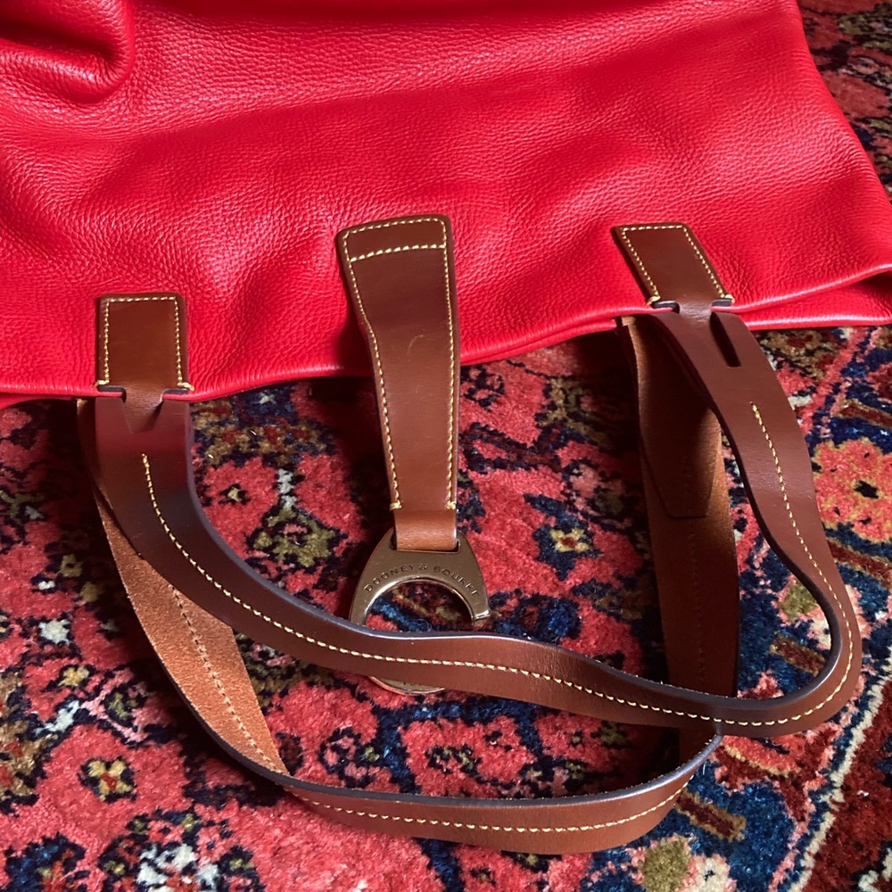 Dooney & Bourke Red Leather Tote Bag - Picture 5 of 12